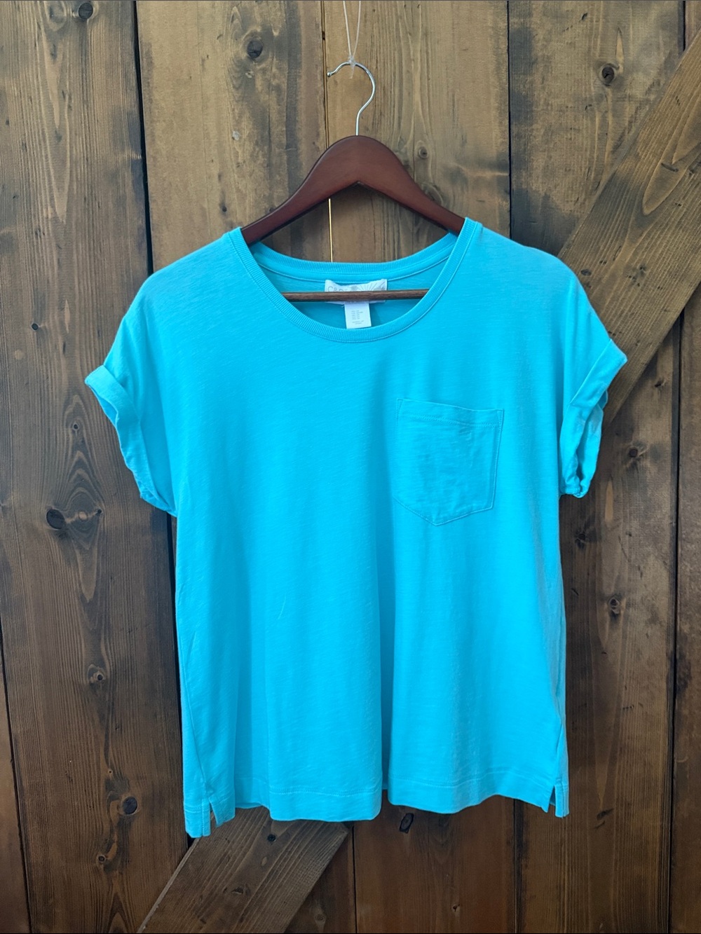 C&C California Turquoise Short Sleeve Pocket Tee